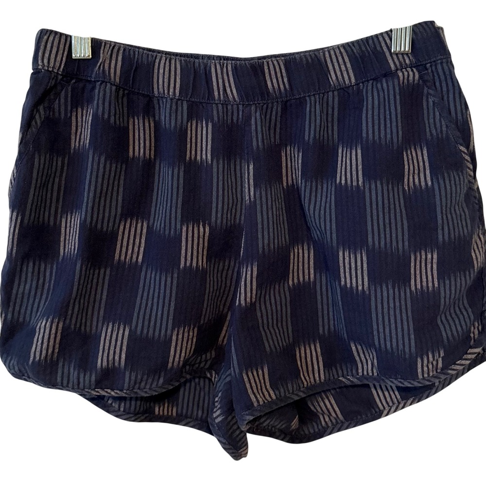 Madewell Dark Blue Pasadena Pull On Cotton Shorts in Jacquard Stripe in Size S
